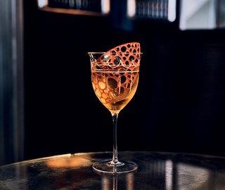 A cocktail on a table at The Connaught Bar.