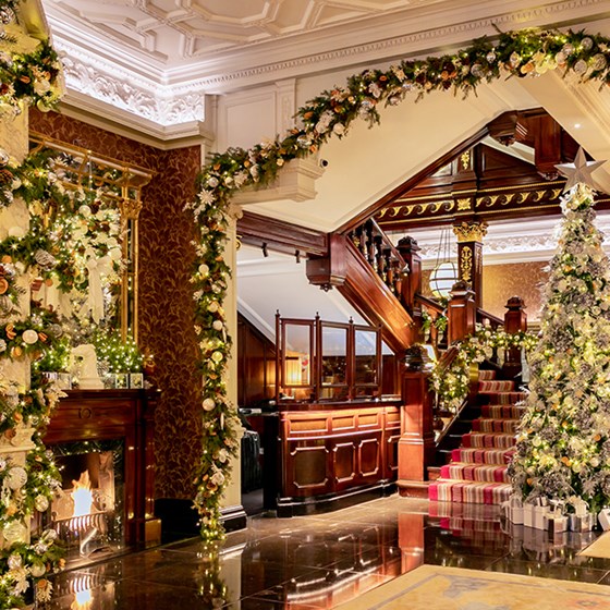 The Connaught Christmas decorations in the lobby