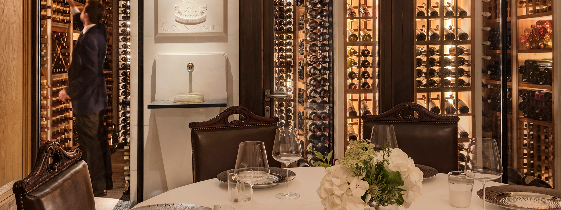 Interior of the Sommelier's Table in Hélène Darroze at The Connaught