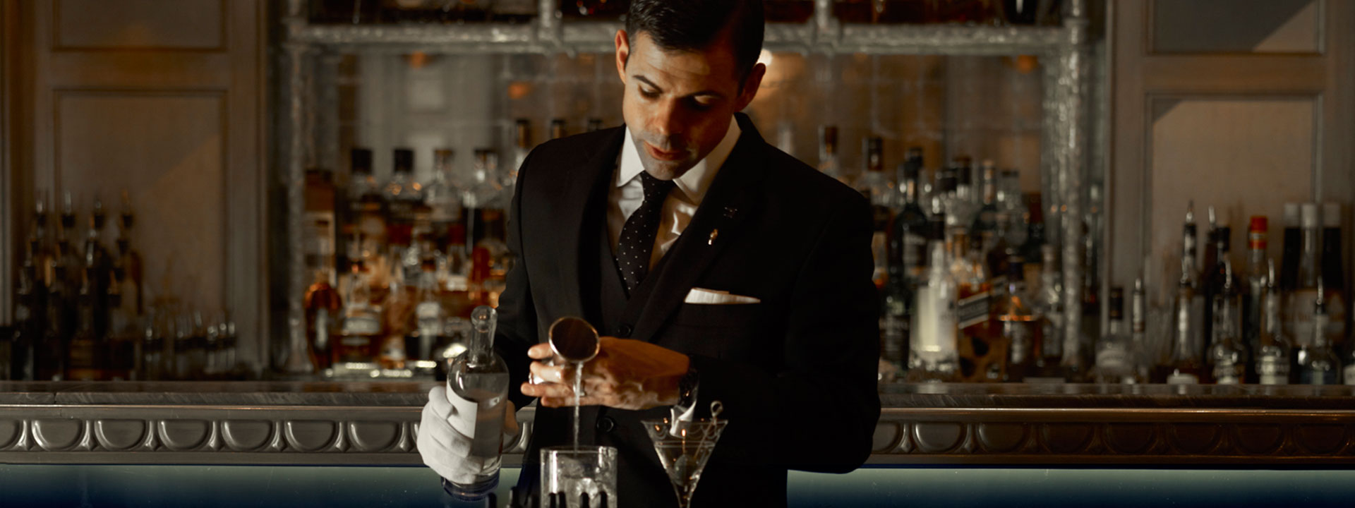 Bartender preparing a cocktail at The Connaught